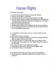 English Worksheet: Human Rights