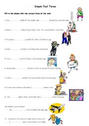 English Worksheet: the simple past tense