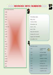 English worksheet: working with numbers