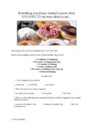 English worksheet: everything u wanted 2 know about doughnuts bur were afraid 2 ask...