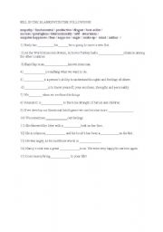 English worksheet: 8TH GRADE VOCABULARY 