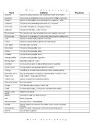 English Worksheet: music vocabulary - mini dictionary with definitions