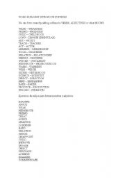 English Worksheet: SUFFIXES BUILDING