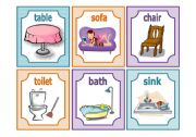 English Worksheet: FURNITURE FLASHCARDS