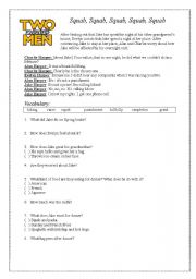 English Worksheet: Two and a half men - Season 2 - Squab, Squab, Squab