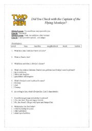 English Worksheet: Two and a half men - Season 1 - Episode Did You Check with the Captain of the Flying Monkeys?