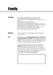 English worksheet: Talking about family