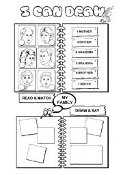 English Worksheet: I can draw series (5/10) - family