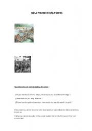 English Worksheet: The Gold rush in California