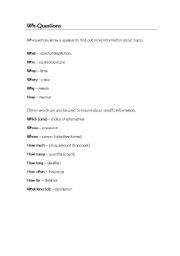 English Worksheet: Wh-questions