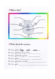 English worksheet: Your monster