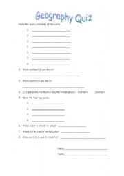 English worksheet: US Geography Quiz