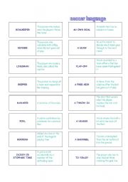 English Worksheet: soccer language domino