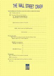 English worksheet: The Wall Street Crash