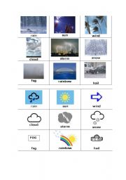 English Worksheet: Weather Bingo