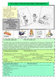 English Worksheet: Exercices on simple past or past continuous