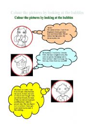 English worksheet: bubbles