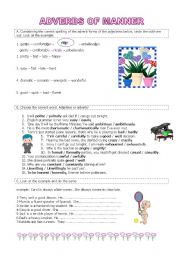 English Worksheet: Exercises on adverbs of manner