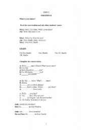 English Worksheet: GREETINGS