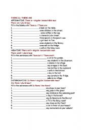 English Worksheet: there is-are