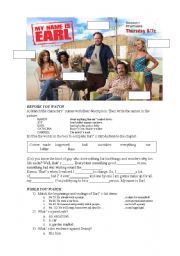 English Worksheet: my name is earl-quit smoking