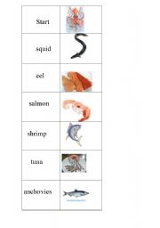 English worksheet: Seafood domino