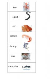 English Worksheet: Seafood domino