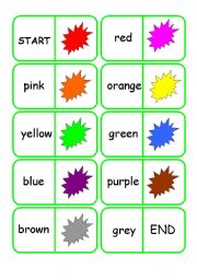 English Worksheet: colours dominoes