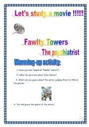 English Worksheet: Fawlty Towers Series: The psychiatrist. 12 PAGES. COMPREHENSIVE PROJECT. 5 pages + complete KEY. over 30 TASKS.