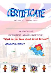 English Worksheet: certificate