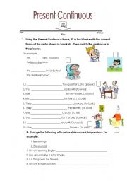 English Worksheet: Present Continuous