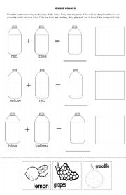 English Worksheet: Mixing Colors