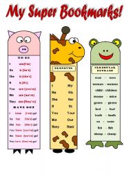 English Worksheet: MY SUPER BOOKMARKS PART 2! - FUNNY VOCABULARY AND GRAMMAR BOOKMARKS FOR YOUNG LEARNERS ( to be, to have; months of the year, irregular plurals,personal  and possessive pronouns, farm animals) EDITABLE WITH B&W VIRSION!!!