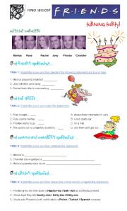 English Worksheet: Video Session: Friends - The One where they all turn thirty