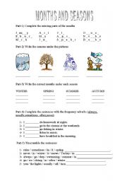 English Worksheet: months and seasons