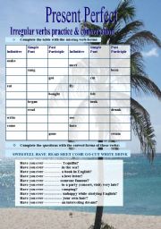 Present Perfect - Irregular verbs practice and conversation