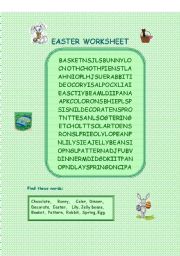English worksheet: EASTER WORKSHEET