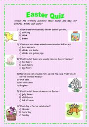 English Worksheet: Easter Quiz