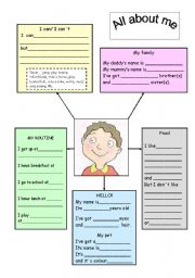 English Worksheet: All about me