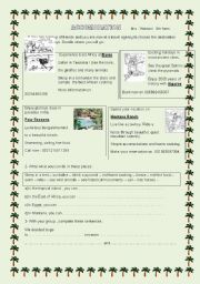 English Worksheet: travelling plans