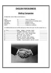 English Worksheet: English for business-Visiting Companies