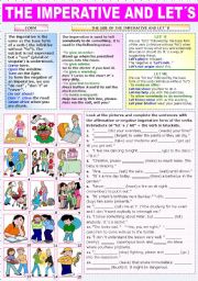 English Worksheet: THE IMPERATIVE AND LETS