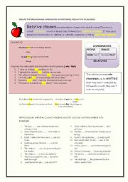 English Worksheet: relative pronoun omission in defining relative clauses