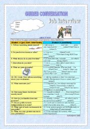 English Worksheet: Guided conversation - Job Interview