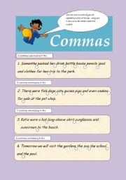 English Worksheet: Commas