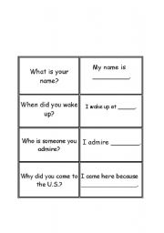 English worksheet: Question and Answer Matching