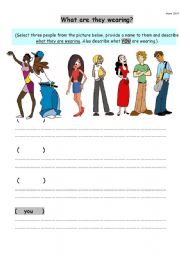 English Worksheet: What are they wearing today?