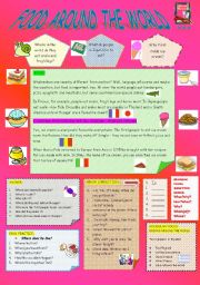English Worksheet: FOOD AROUND THE WORLD