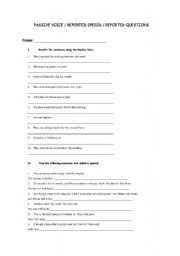 English Worksheet: 2in1 Passive and Indirect speech