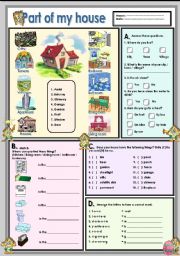 English Worksheet: Part of my house